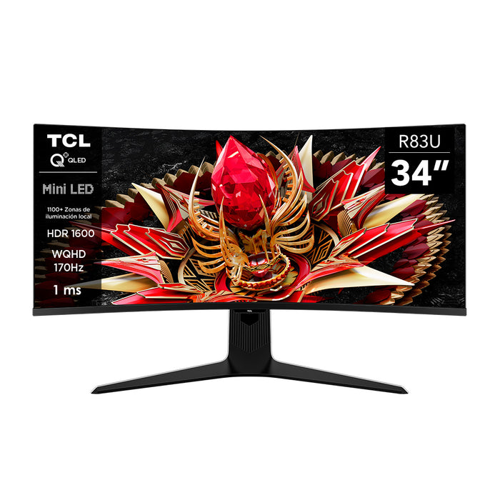 Monitor Gamer Curvo TCL 34" R83Q WQHD 170Hz QD-MiniLED 1ms