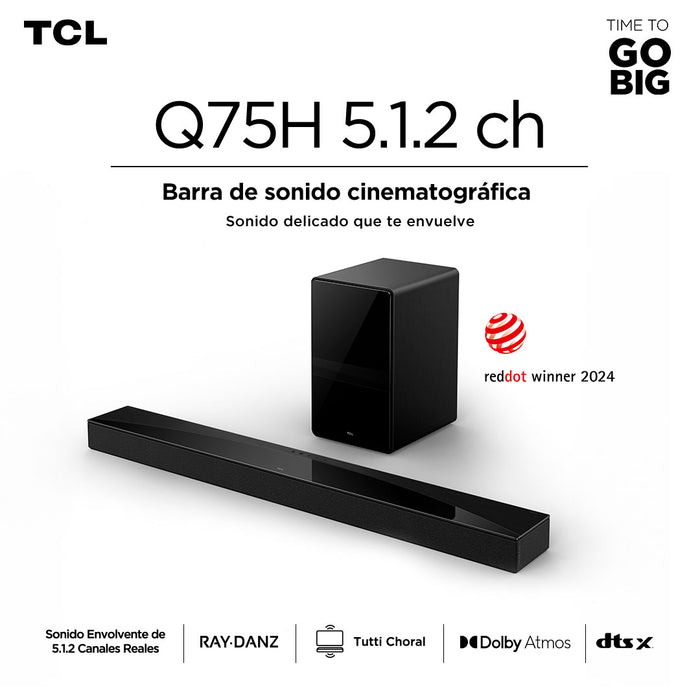 Soundbar Home Theater TCL Q75H 5.1.2 Ch 620W