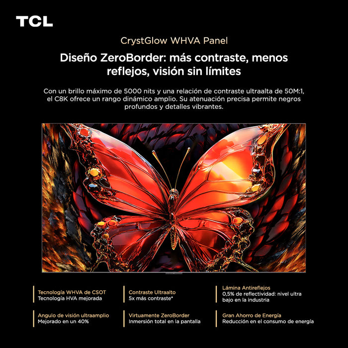 Smart TV 65" TCL 4K QLED Mini LED 65C8K