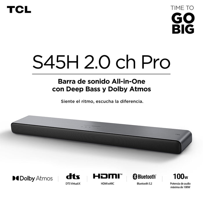 Soundbar TCL S45H 2.0 Ch 100W