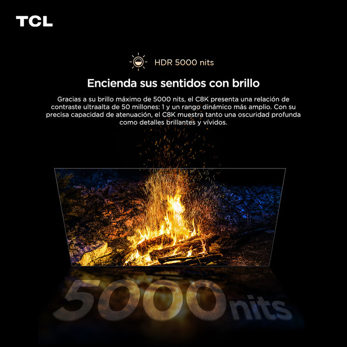Smart TV 85" TCL 4K QLED Mini LED 85C8K