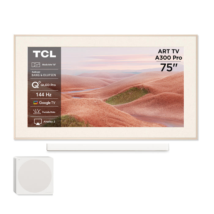 Smart TV TCL 75" QLED ART TV A300 Pro Soundbar Incluido