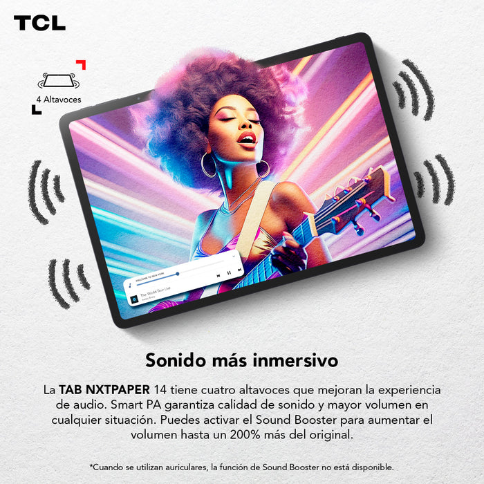 Tablet TCL NXTPAPER 14 256GB + 8GB Lápiz + Flip Case