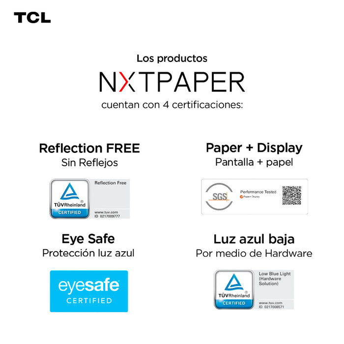 Tablet TCL NXTPAPER 11 Plus 256GB + 8GB Lápiz + Flip Case
