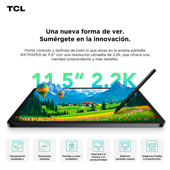 Tablet TCL NXTPAPER 11 Plus 256GB + 8GB Lápiz + Flip Case