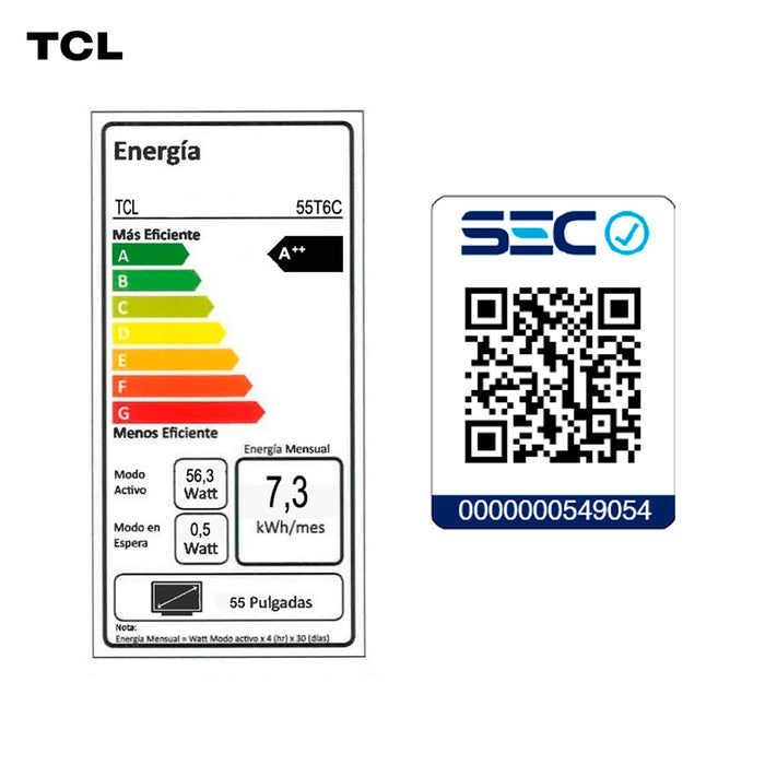 Smart TV 55" TCL 4K UHD QLED 55T6C