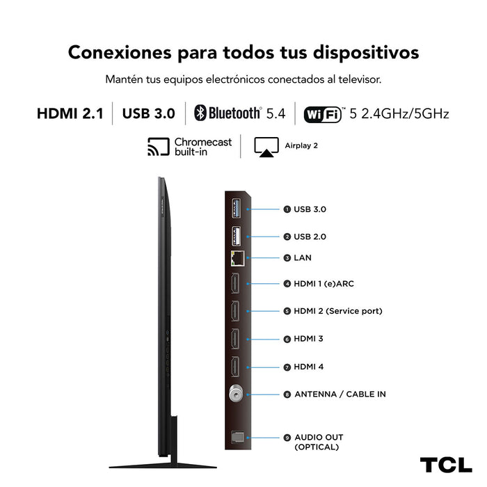 Smart TV 55" TCL 4K QLED Mini LED 55C7K