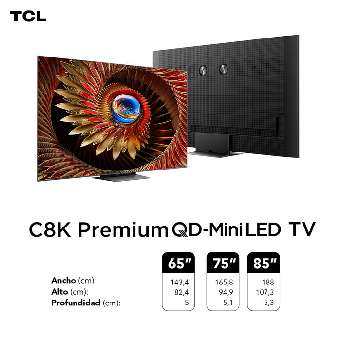 Smart TV 65" TCL 4K QLED Mini LED 65C8K
