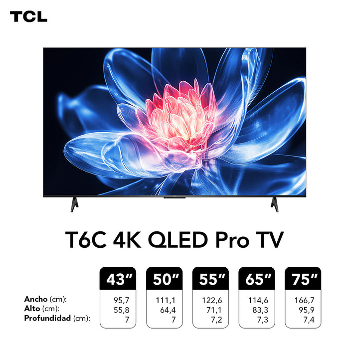Smart TV 43" TCL 4K UHD QLED 43T6C