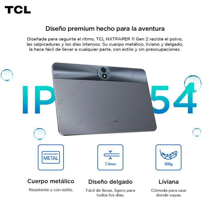 Tablet TCL NXTPAPER 11 Gen2 128GB + 8GB Lápiz + Flip Case