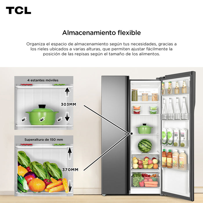 Refrigerador Side by Side TCL 631L P650SB