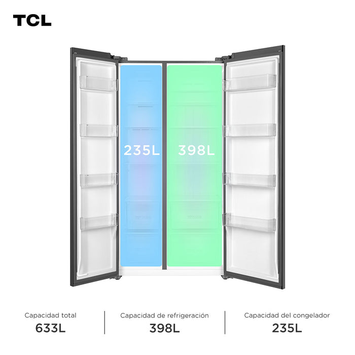 Refrigerador Side by Side TCL 631L P650SB