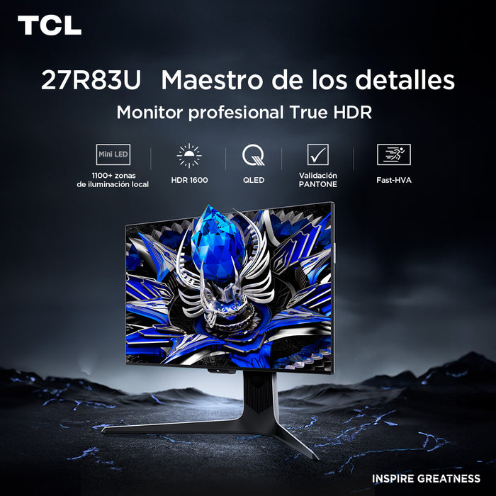 Monitor Gamer TCL 27" R83U 160Hz 4K QD-MiniLED 1ms