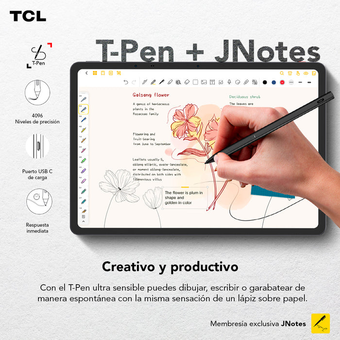 Tablet 3 en 1 TCL NXTPAPER 14 256GB + Lápiz