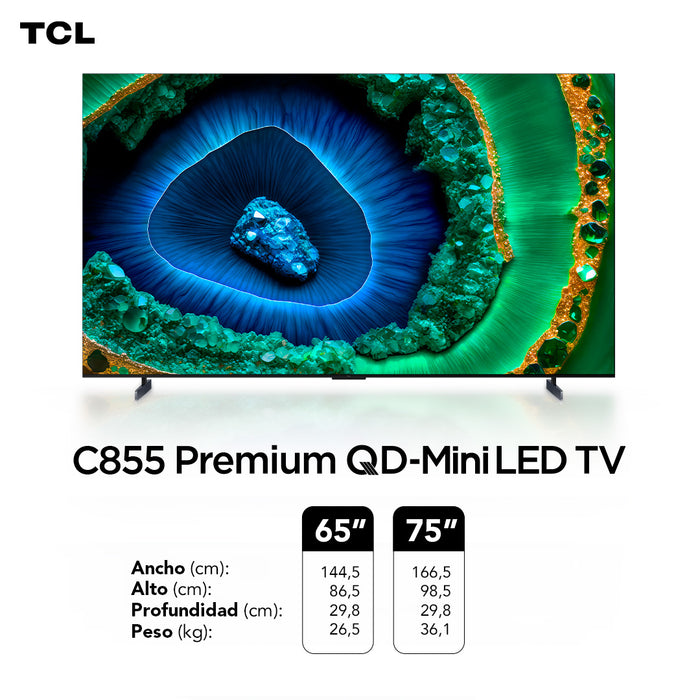 TCL 75" QLED Mini LED 4K 75C855 Smart TV