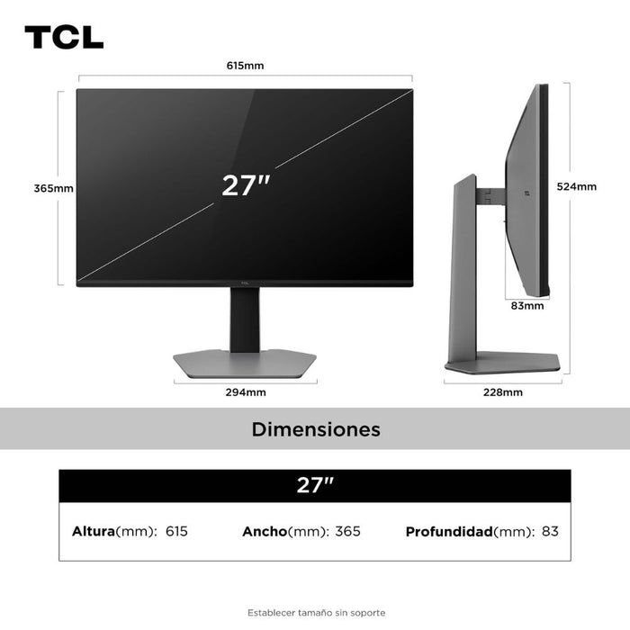 Monitor Gamer TCL Mini LED 27P2A PRO QHD 320Hz