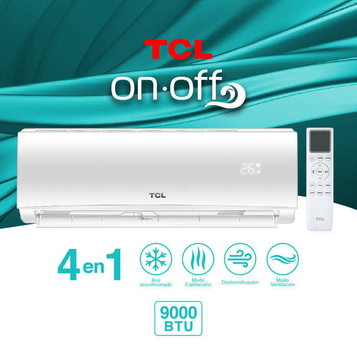 Aire Acondicionado Frio-Calor Split TCL 9000 BTU 4en1