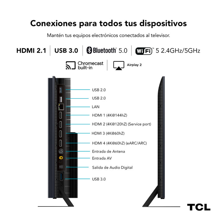 TCL 65" QLED Mini LED 4K 65C855 Smart TV