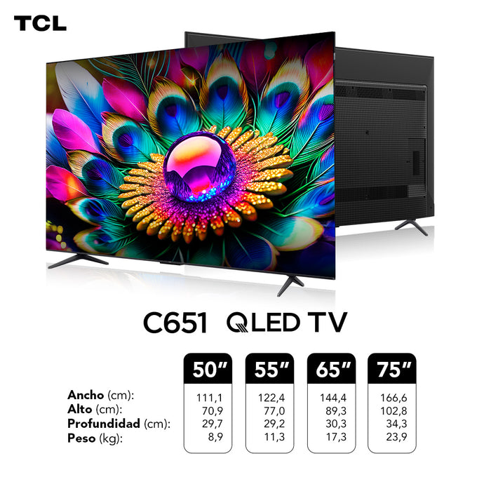 TCL 55" QLED 4K 55C651 Smart TV