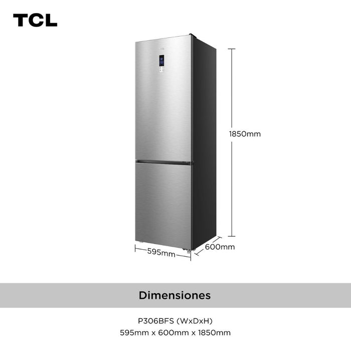 Refrigerador Bottom Freezer TCL 306L P306BFS