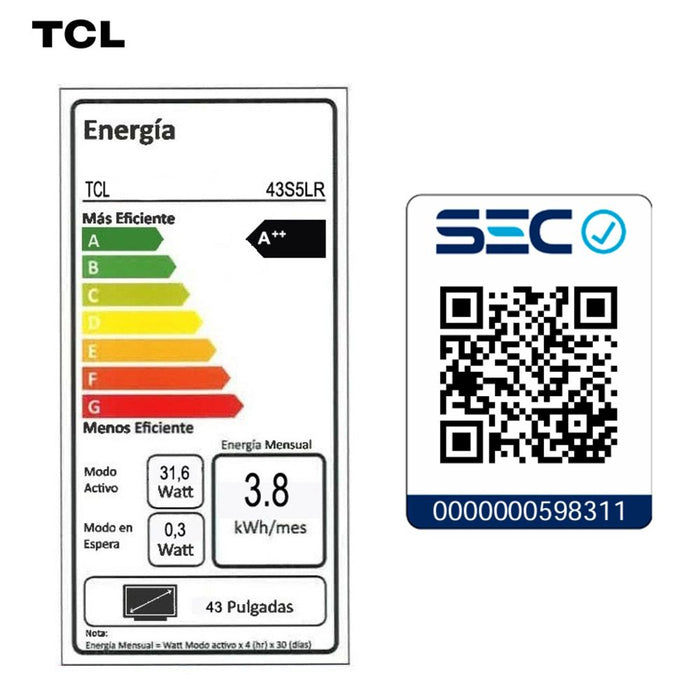 Smart TV TCL Roku TV 43" QLED FHD S5LR