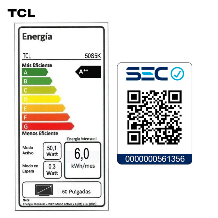 Smart TV 50" TCL FULL HD QLED 50S5K