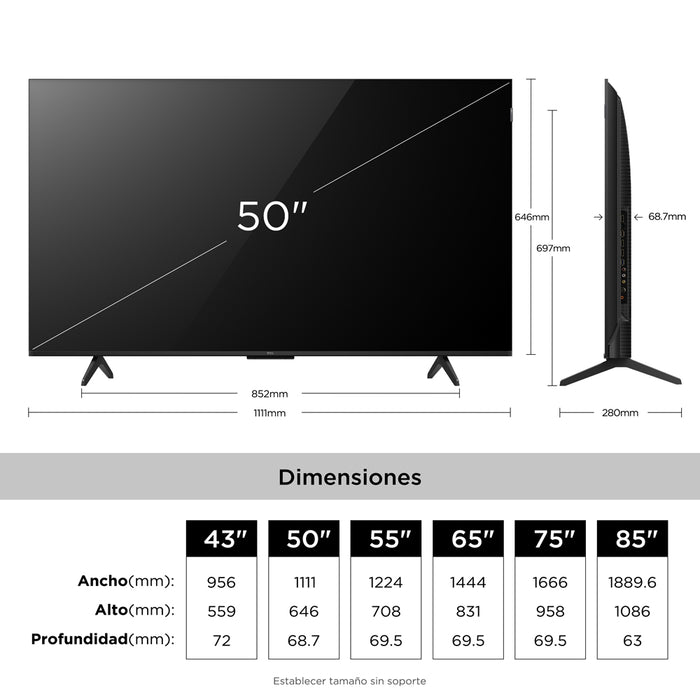 Smart TV 50" TCL 4K UHD QLED 50P7L