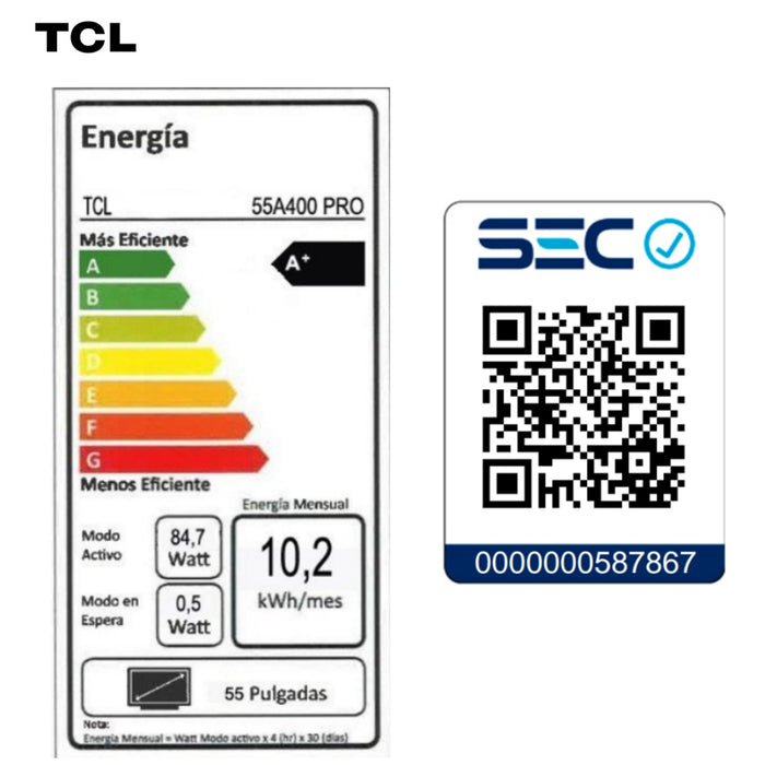 TCL 55" QD-Mini LED ART TV A400 Pro