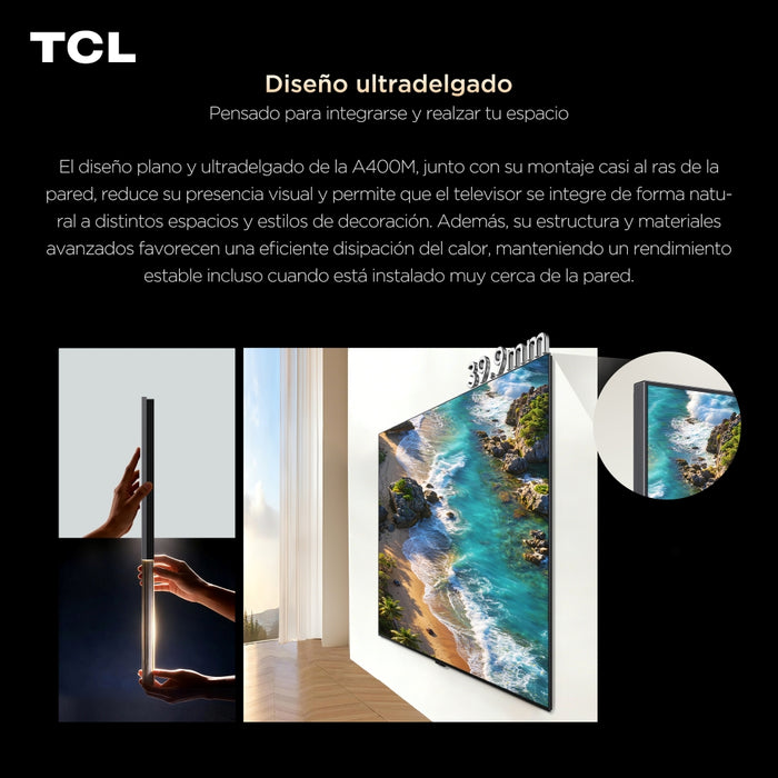 Smart TV TCL 55" QD-Mini LED UHD 4K 55A400M