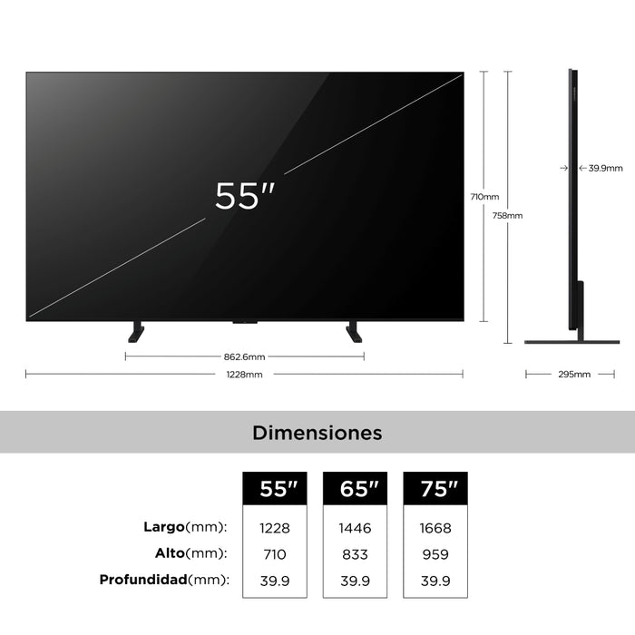 Smart TV TCL 55" QD-Mini LED UHD 4K 55A400M