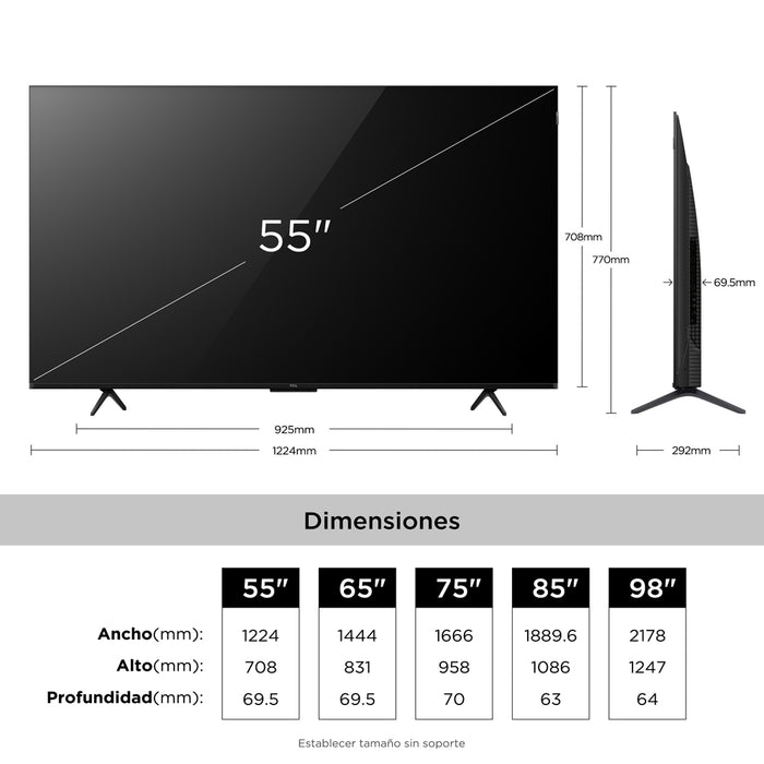 Smart TV 55" TCL QD-Mini LED 4K 55P8L