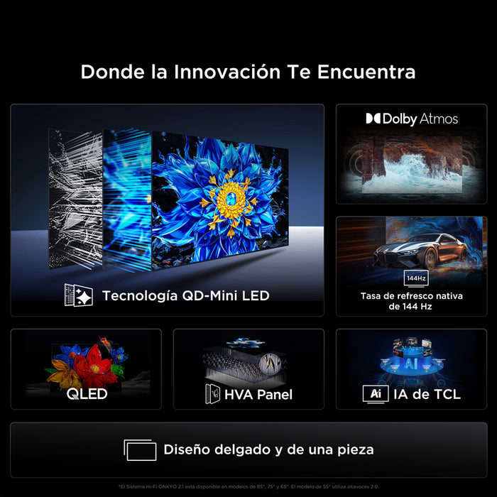 Smart TV TCL 55" QD-Mini LED UHD 4K P8L