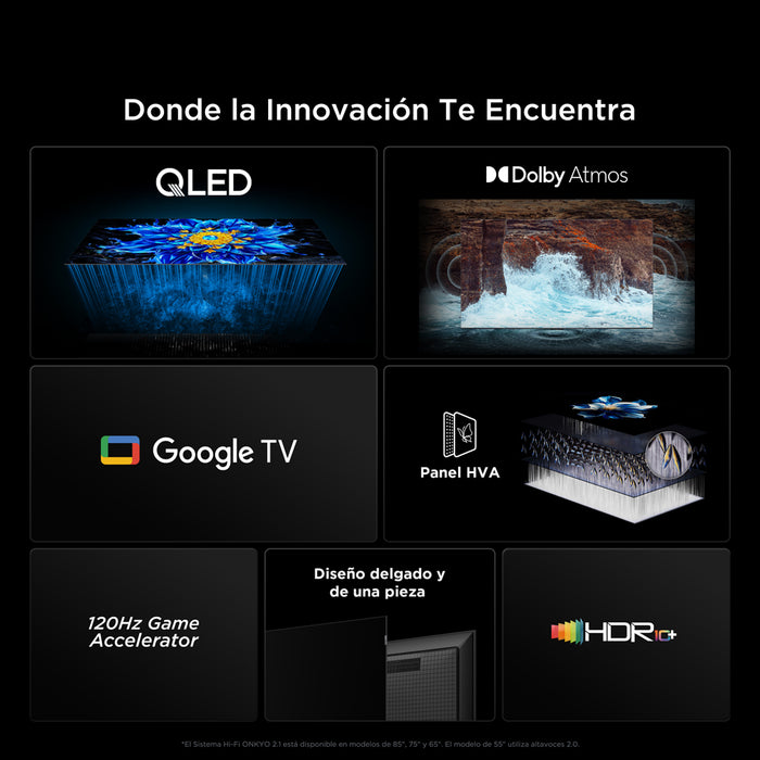 Smart TV TCL 75" QLED UHD 4K P7L