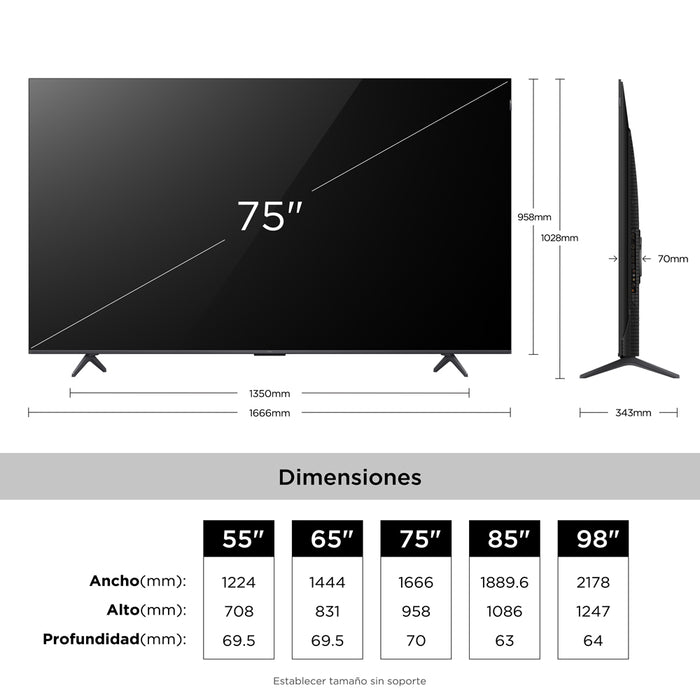 Smart TV 75" TCL QD-Mini LED 4K 75P8L