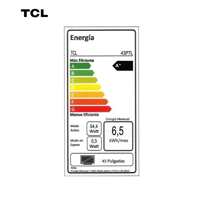 Smart TV 43" TCL 4K UHD QLED 43P7L