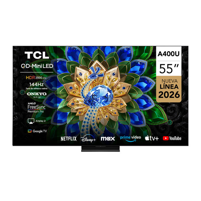 Smart TV TCL 55" QD-Mini LED UHD 4K A400U
