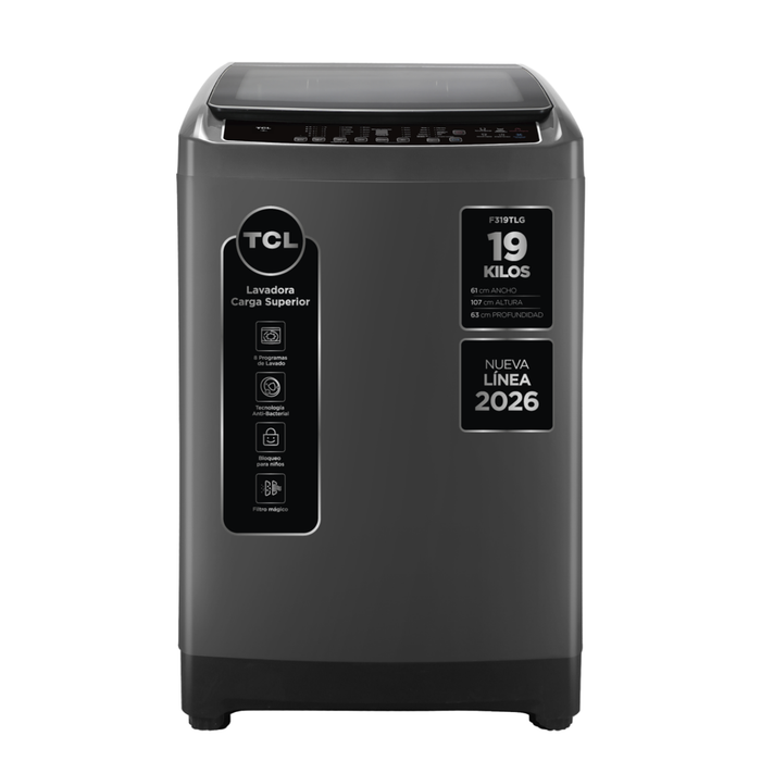 Lavadora Automática Carga Superior TCL 19Kg Titanium F319TLG