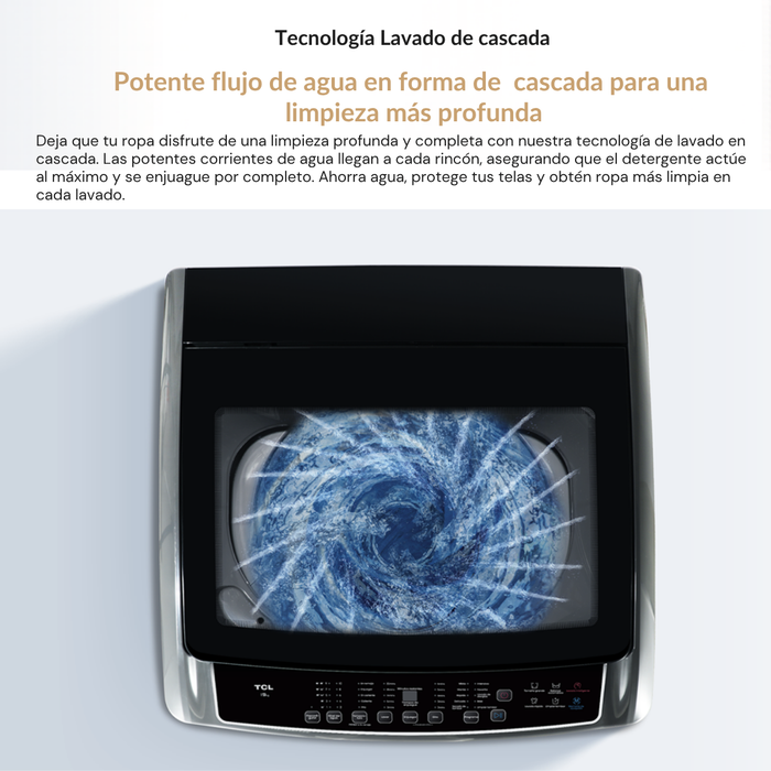 Lavadora Automática Carga Superior TCL 19Kg Titanium F319TLG