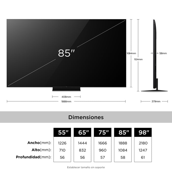 Smart TV 85" TCL 4K SQD-Mini LED 85C7L
