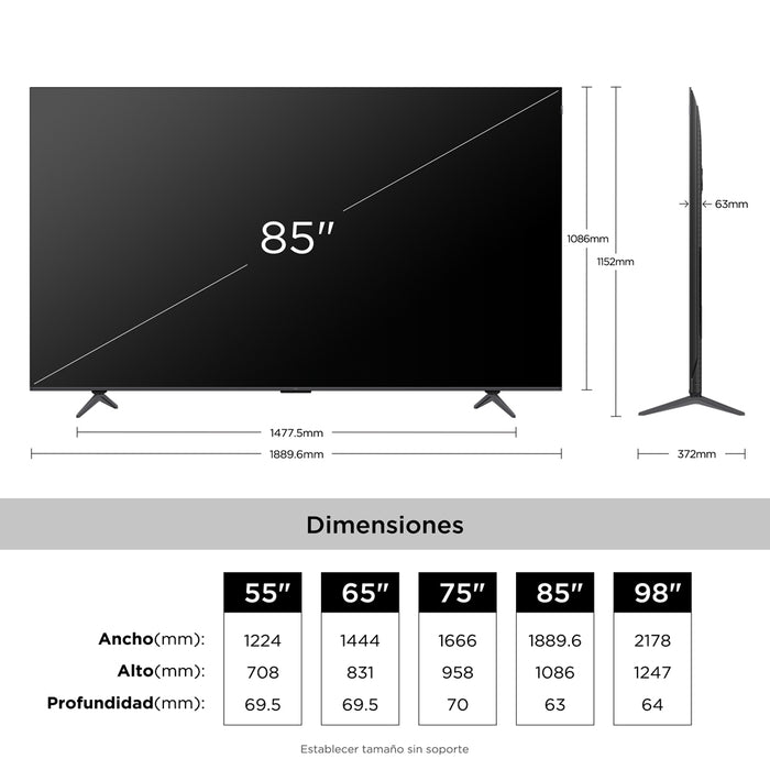 Smart TV 85" TCL QD-Mini LED 4K 85P8L