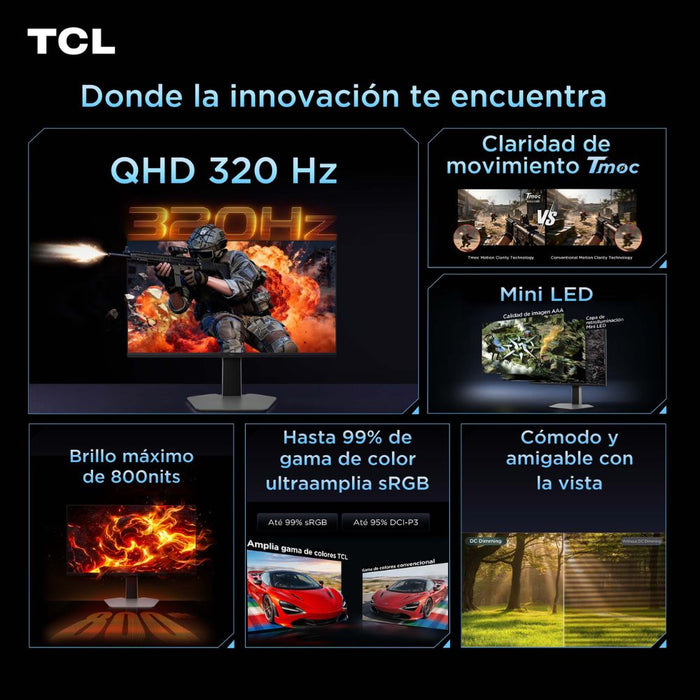 Monitor Gamer TCL Mini LED 27P2A PRO QHD 320Hz
