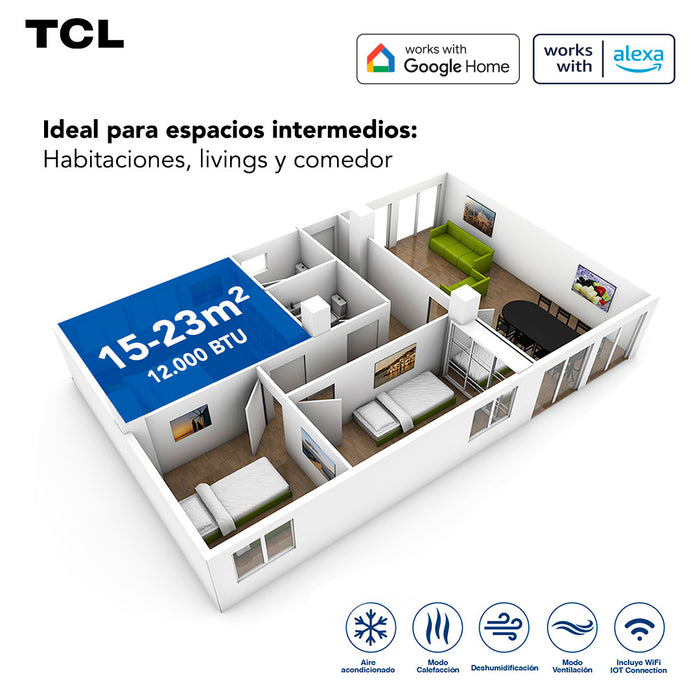 Aire Acondicionado Inverter TCL BreezIN 12000 BTU WIFI