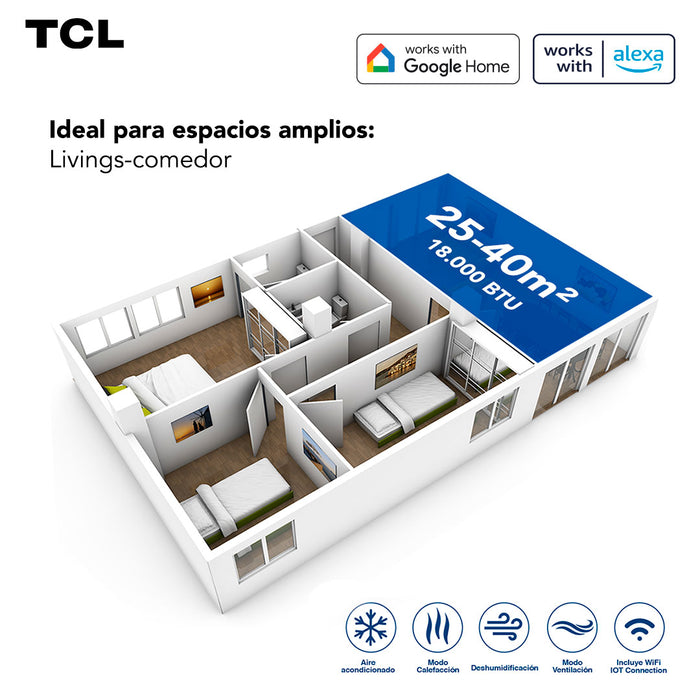 Aire Acondicionado Inverter TCL BreezIN 18000 BTU WIFI