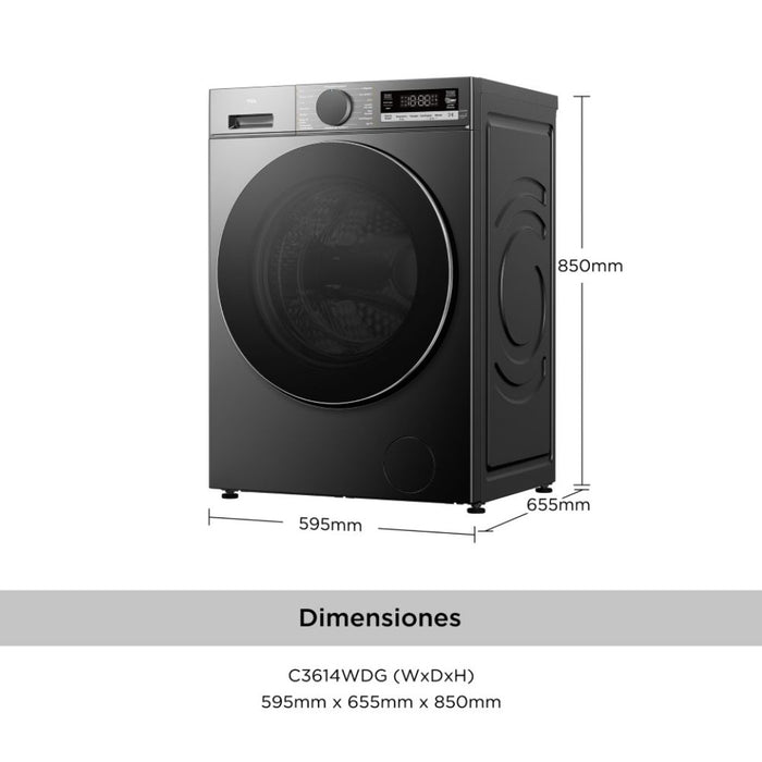 Lavadora Secadora Frontal TCL 13.5Kg/8Kg C3614WDG