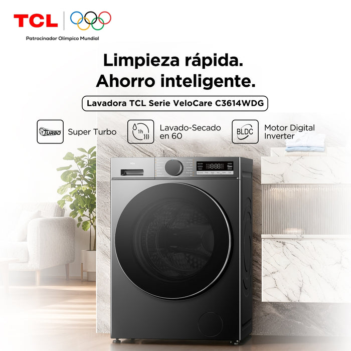 Lavadora Secadora Frontal TCL 13.5Kg/8Kg C3614WDG