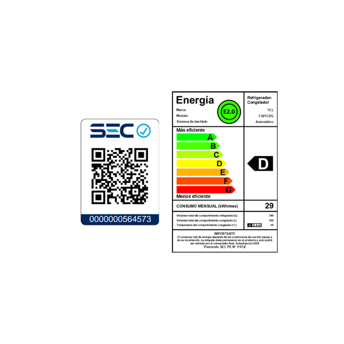 Refrigerador Cross Door TCL 518L C521CD