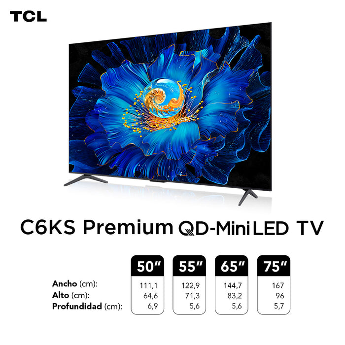 Smart TV 55" TCL 4K QLED Mini LED 55C6KS