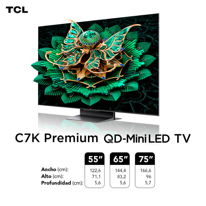 Smart TV 65" TCL 4K QLED Mini LED 65C7K