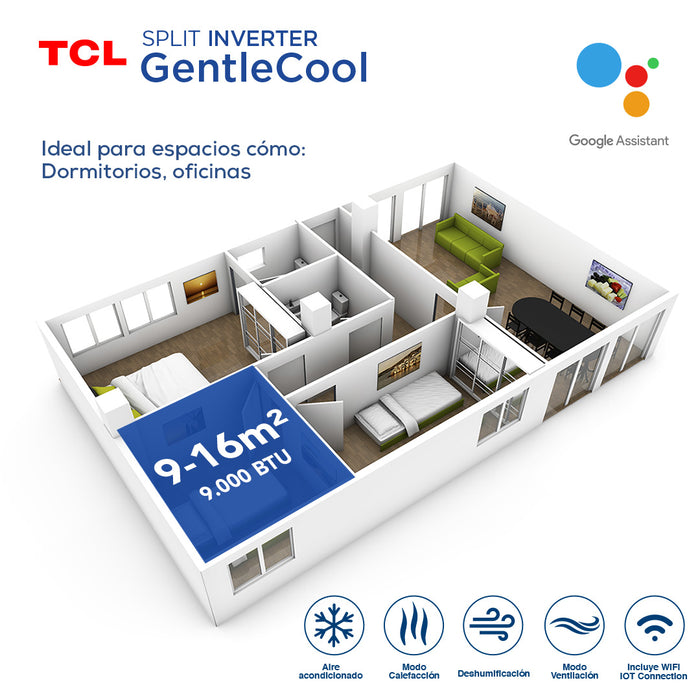 Aire acondicionado Inverter Smart TCL 9000 BTU WIFI