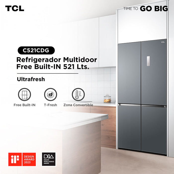 Refrigerador Cross Door TCL 518L C521CD